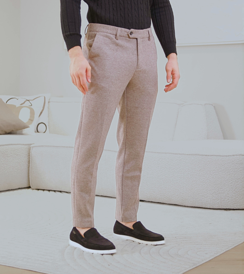 Melange Wool-Mix Trousers