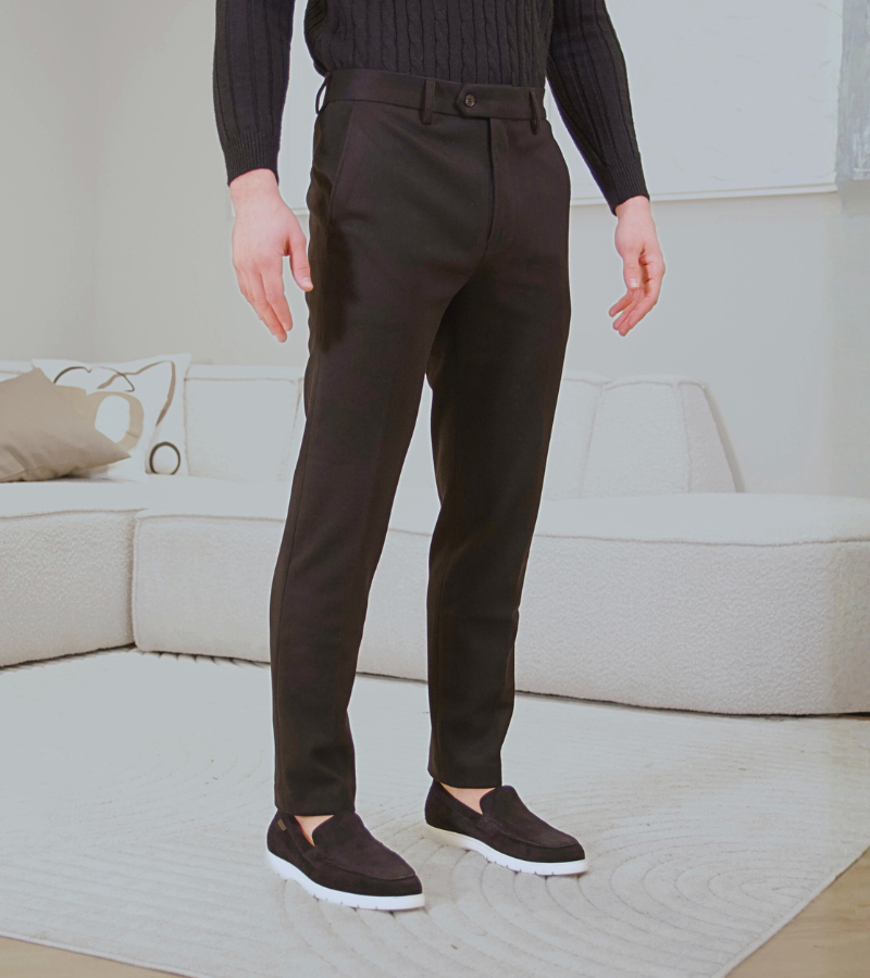 Melange Wool-Mix Trousers