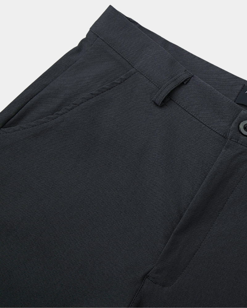 By Alden Minimalist luxury charcoal chinos in textured stretch twill with a tailored waist and premium slant pocket detailing. #color_dark gray
