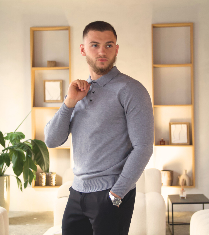 Knit Polo Sweater