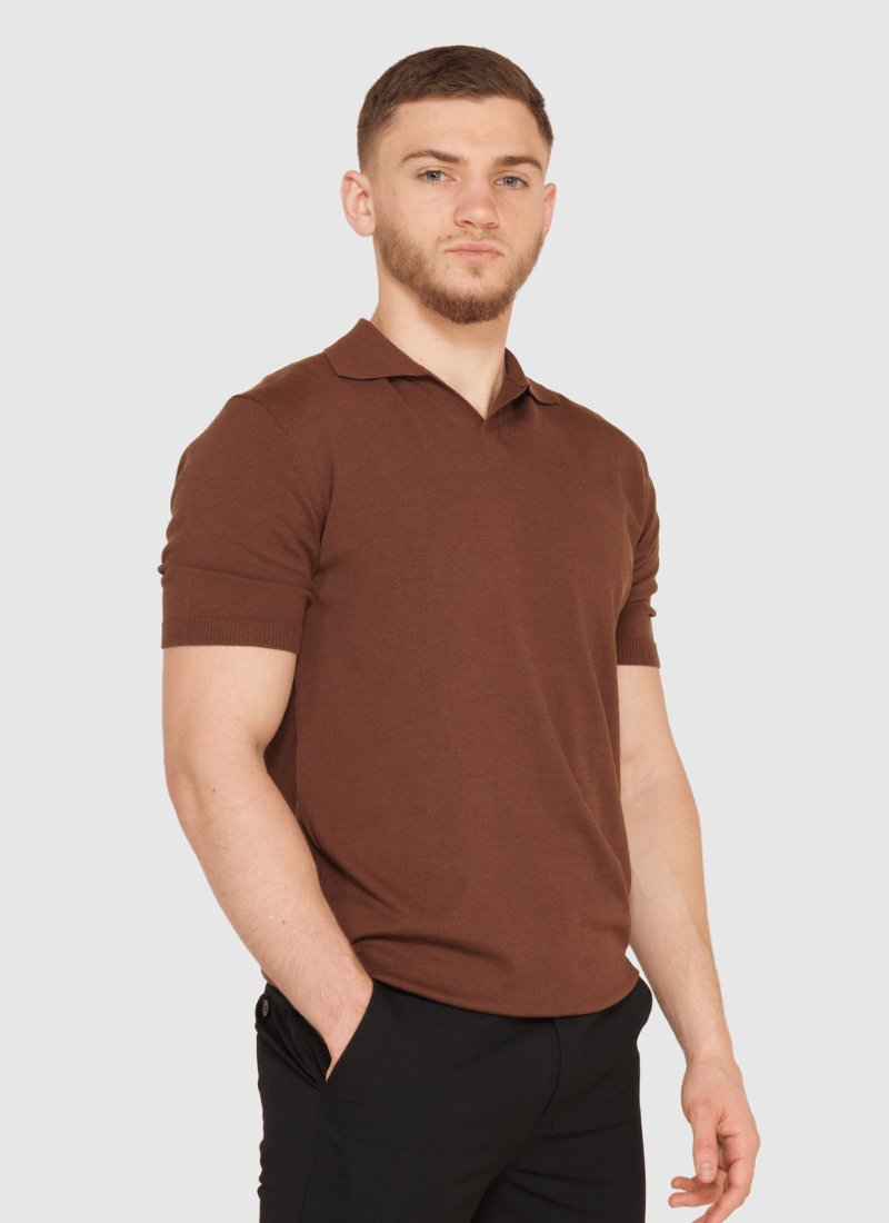 Silk V-neck Polo T-Shirt - Alden & Ash