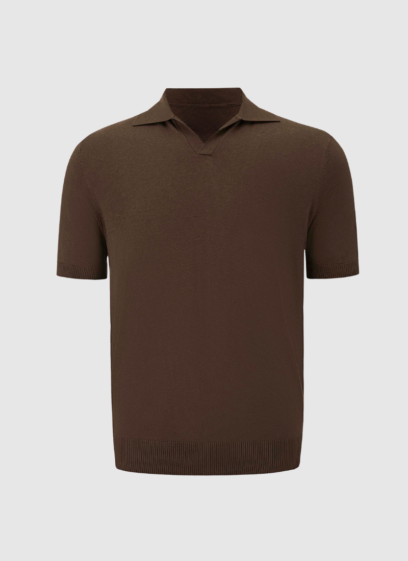 Silk V-neck Polo T-Shirt - Alden & Ash