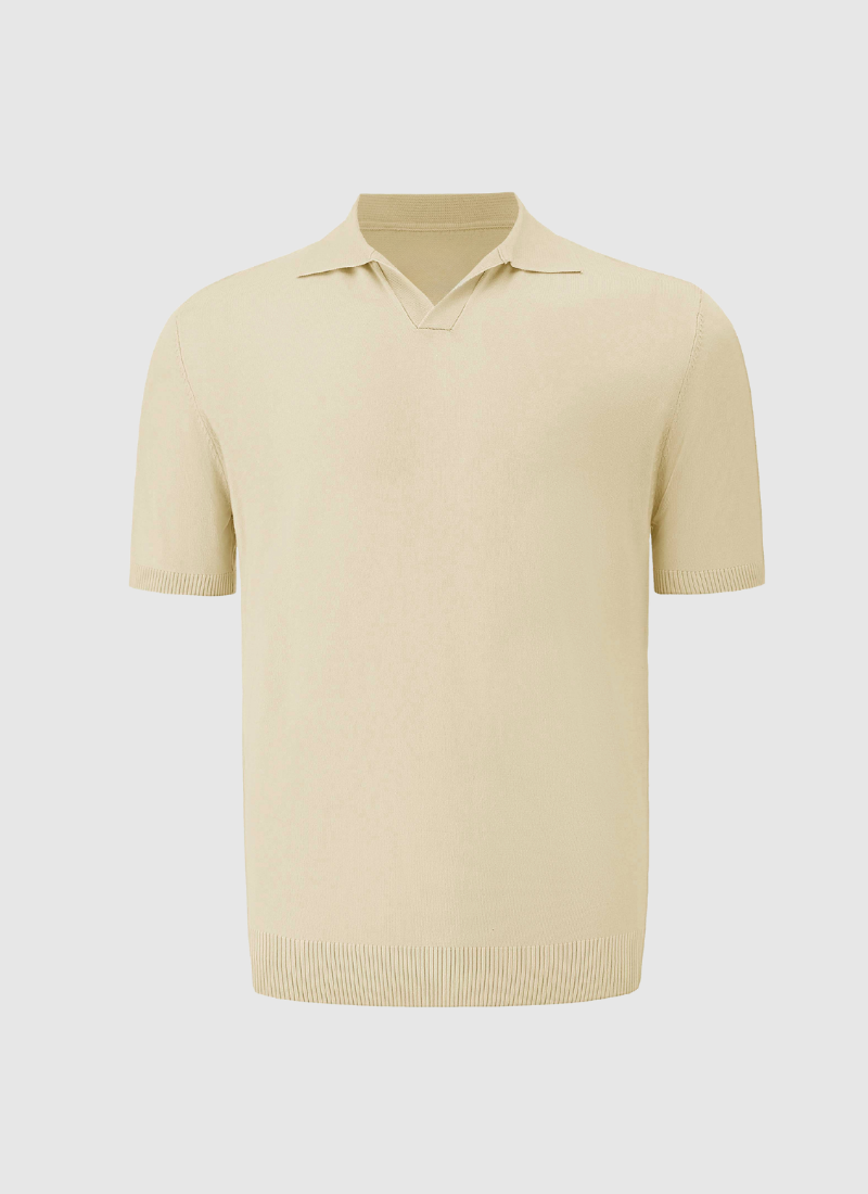 Silk V-neck Polo T-Shirt - Alden & Ash