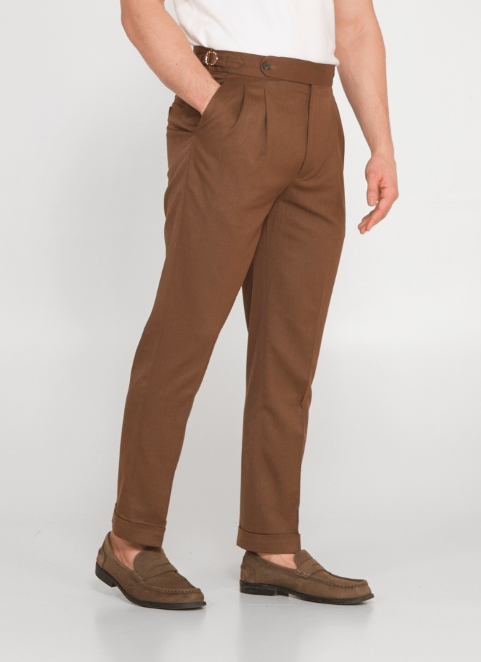 Tapered Linen Blend Trousers - Alden & Ash