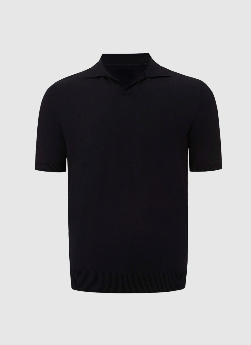 Silk V-neck Polo T-Shirt - Alden & Ash