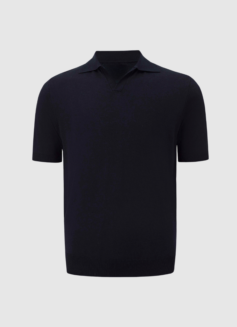 Silk V-neck Polo T-Shirt - Alden & Ash