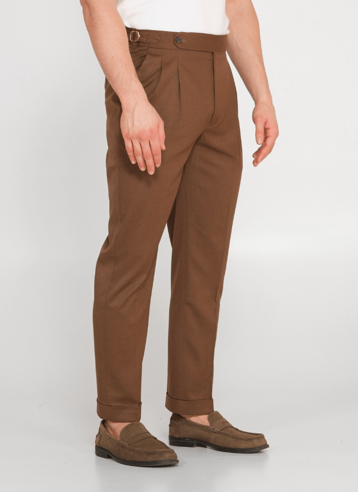 Tapered Linen Blend Trousers - Alden & Ash